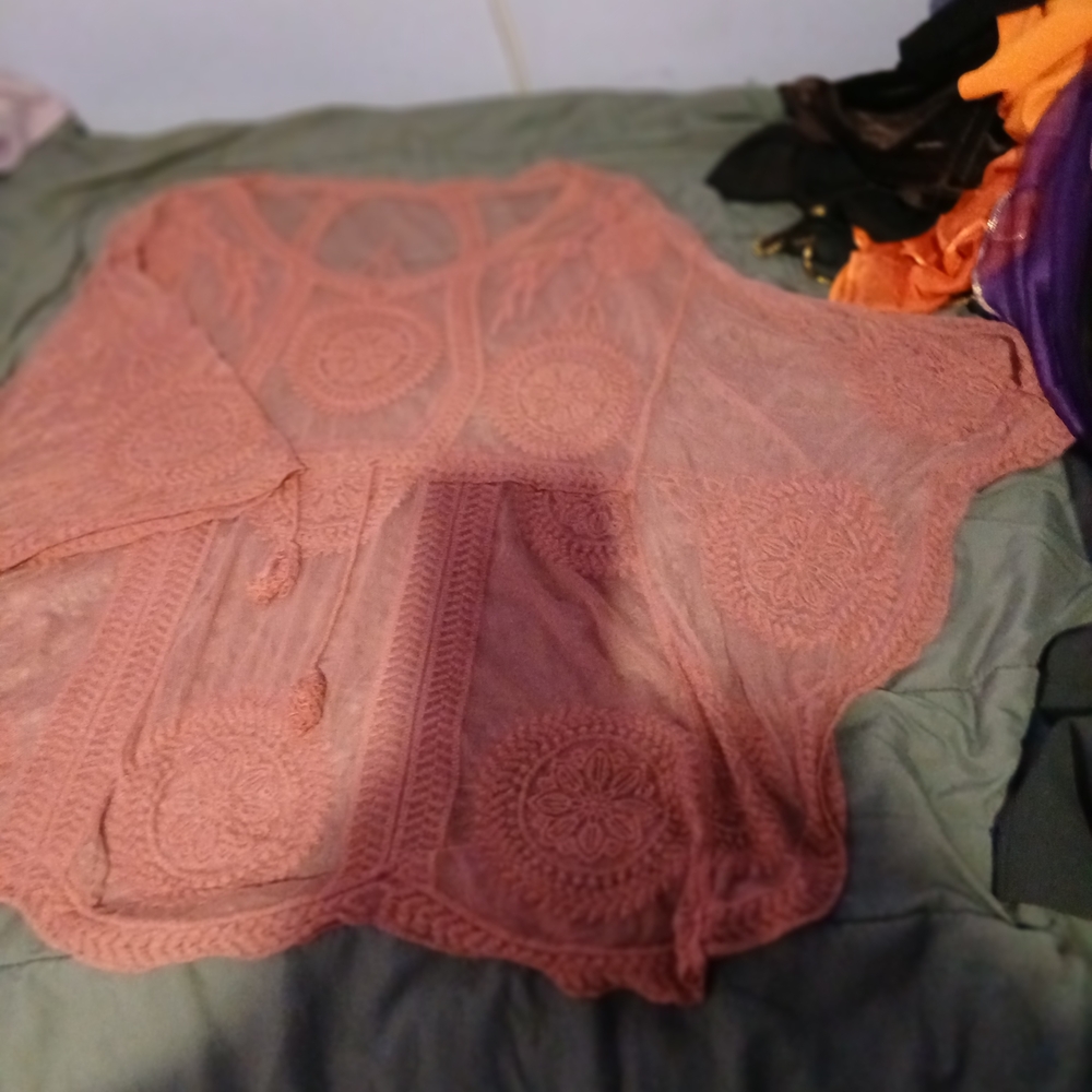Sheer Pink Boho Top